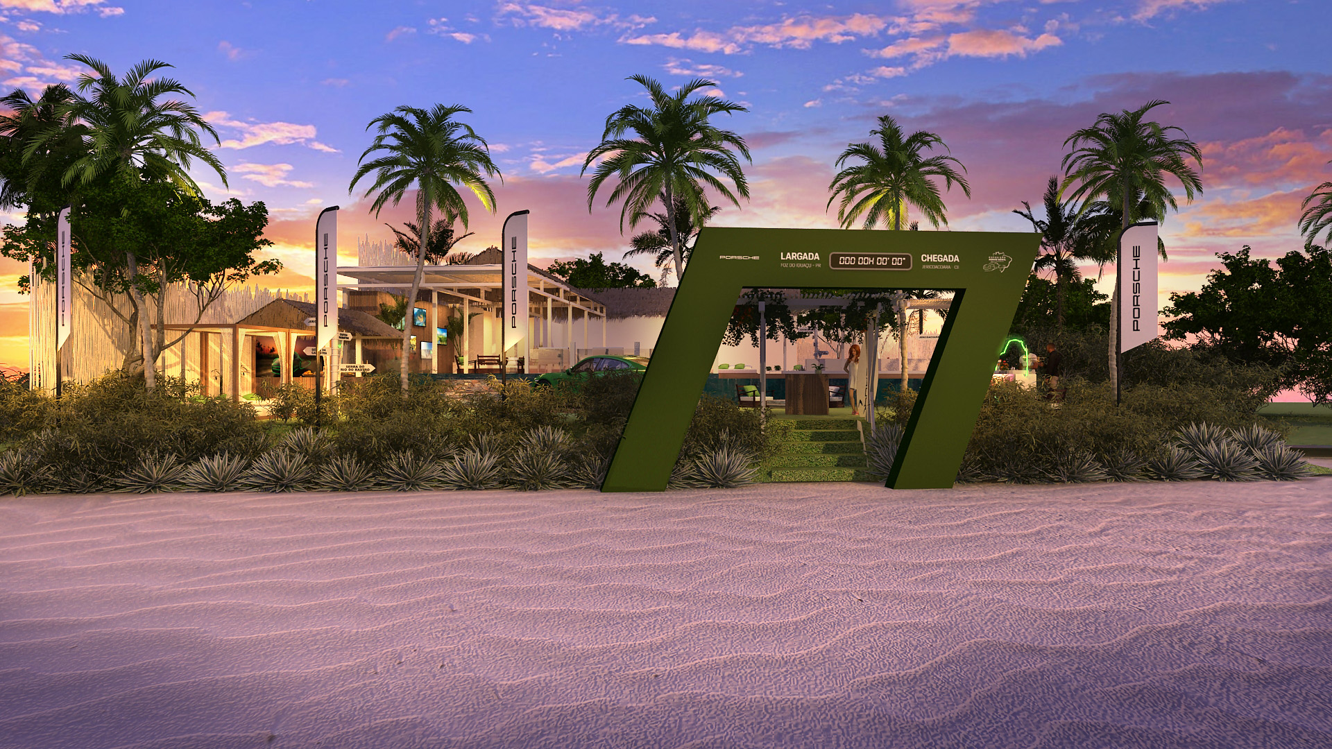 evento 3d porshe jericoacoara visualização 3d