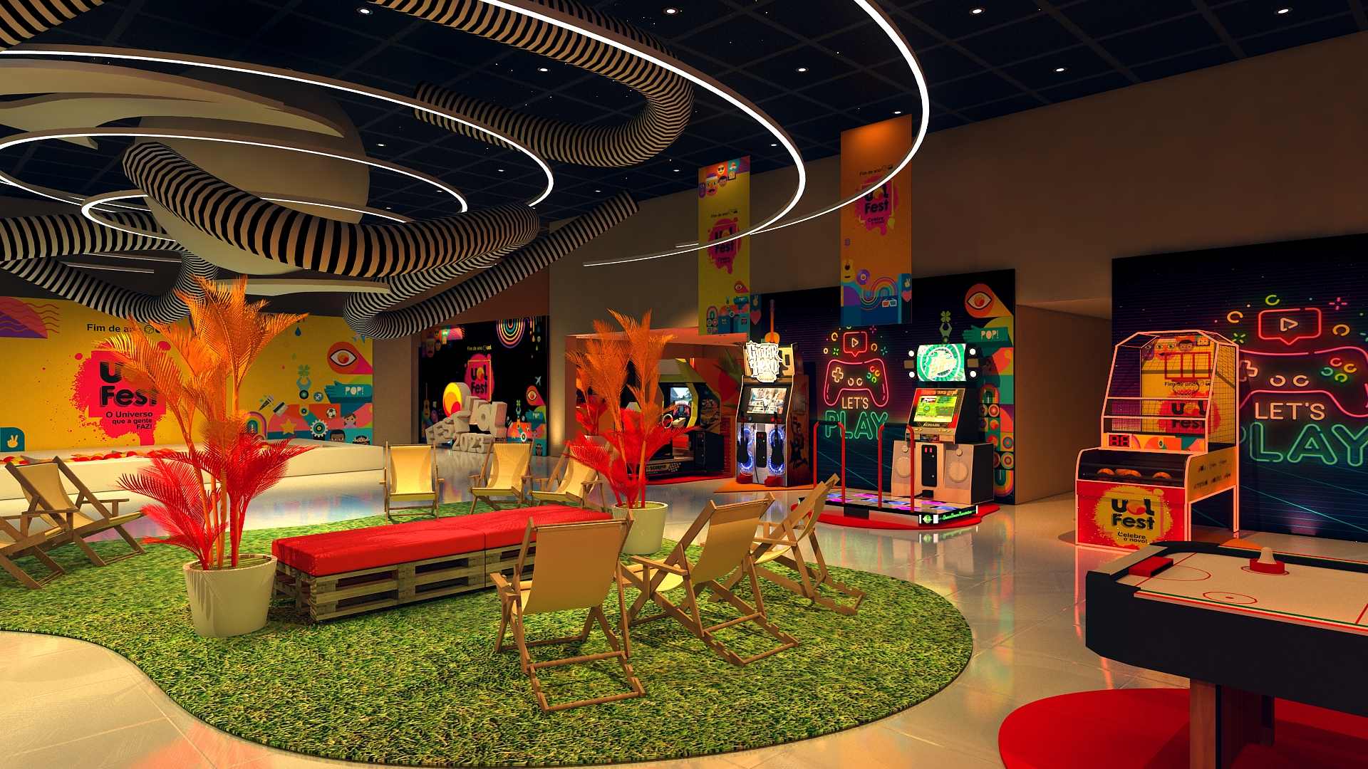 Evento 3d Tokio Game Area projeto 3d Imagens 3D e Cenografia Uol