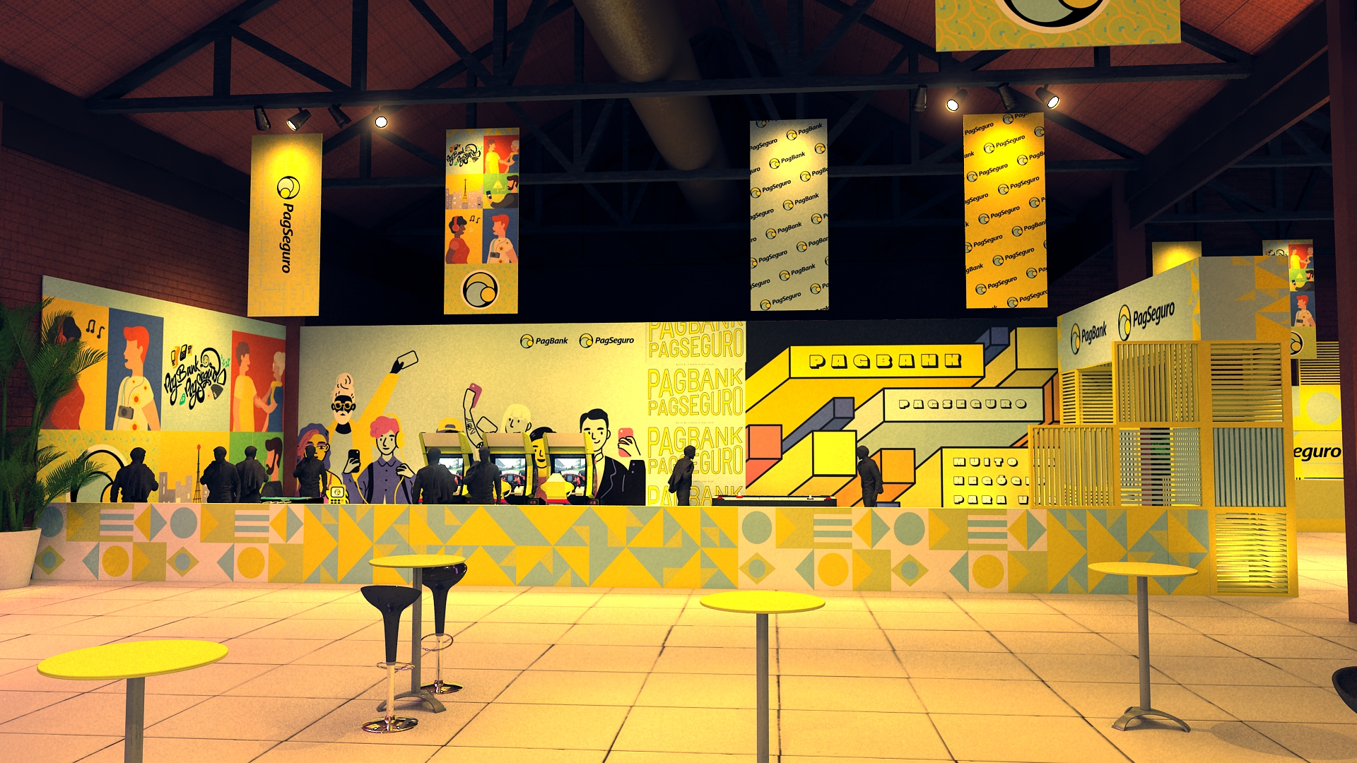 Imagens 3D Evento UOL PagSeguro perspectiva 3d