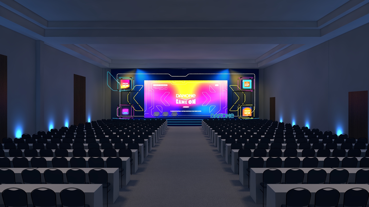 Cada detalhe foi pensado para criar uma atmosfera única e personalizada no evento Danone.