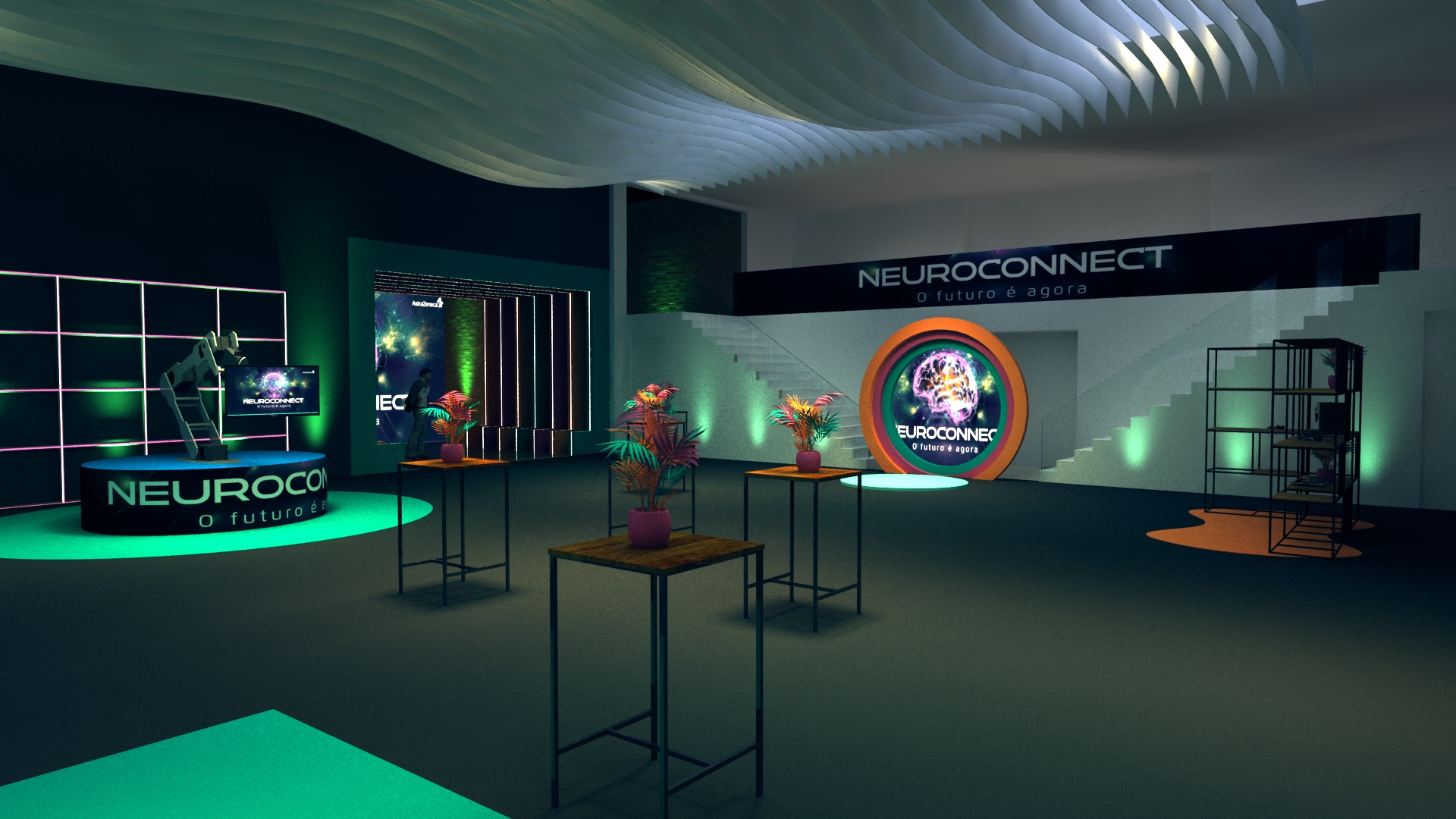 Imagem 3D do evento da AstraZeneca foyer
