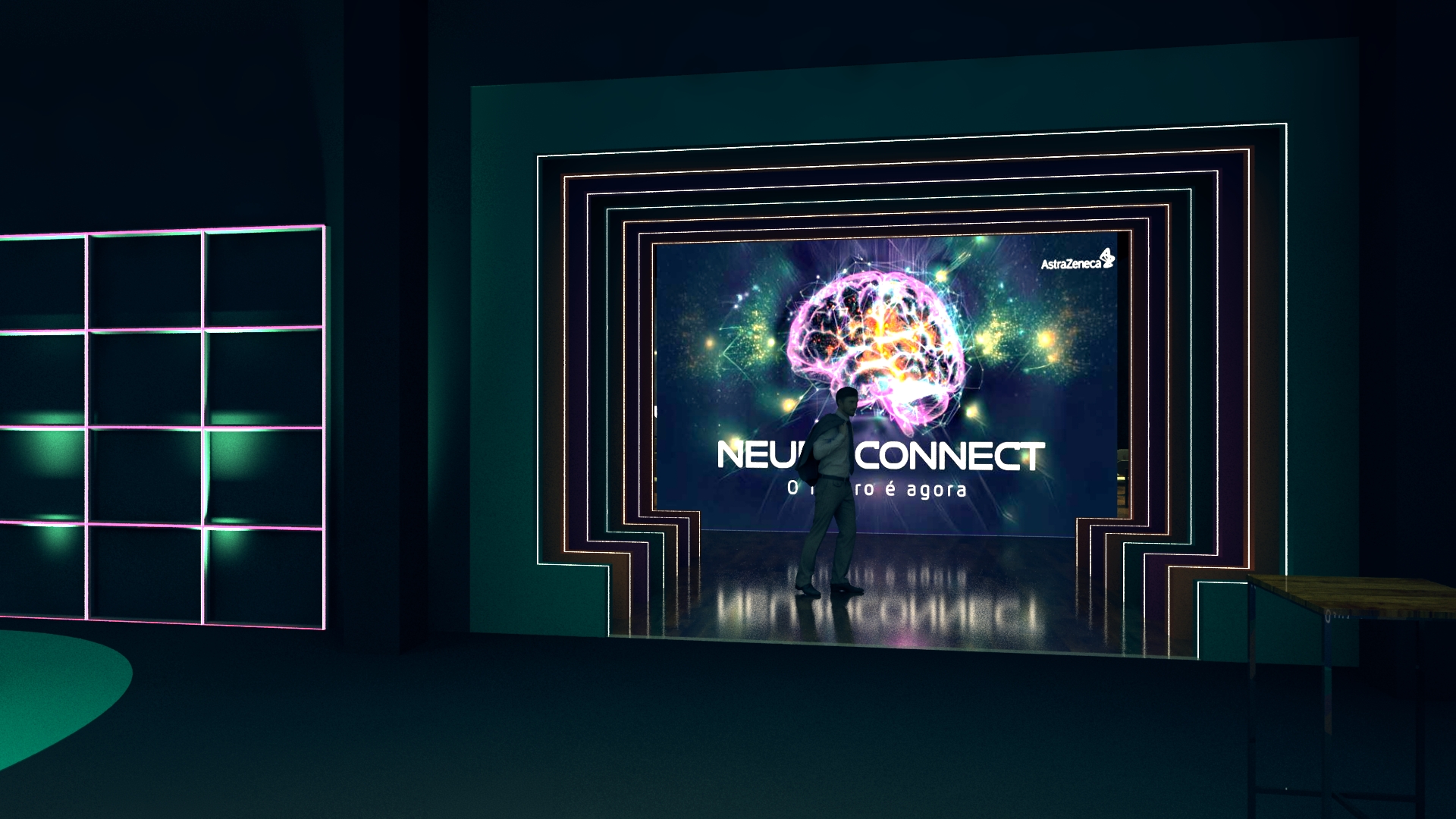 Imagens 3D de evento aprovado AStrazeneca - tunel