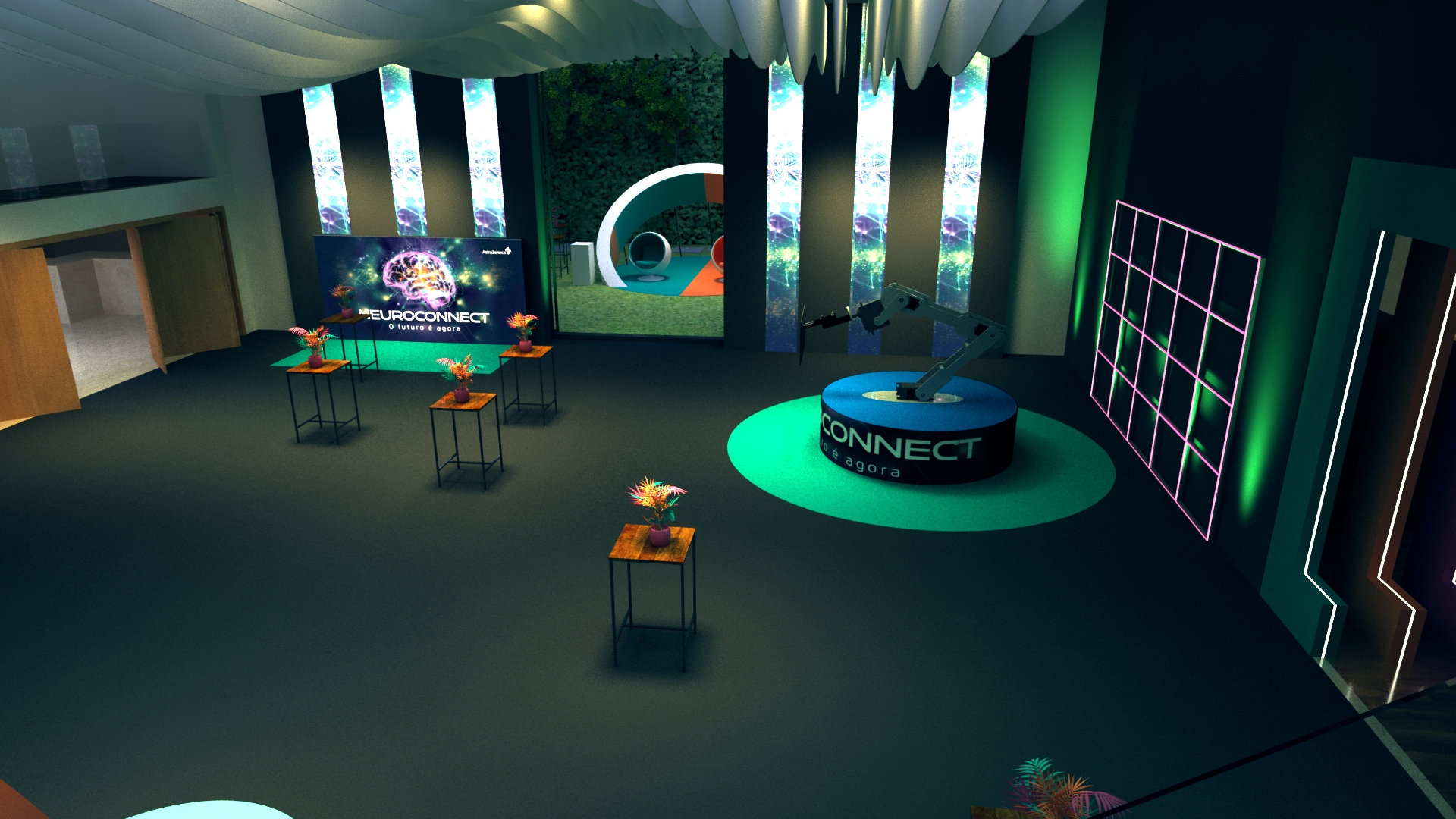 Render 3D do espaço na Casa Giardini