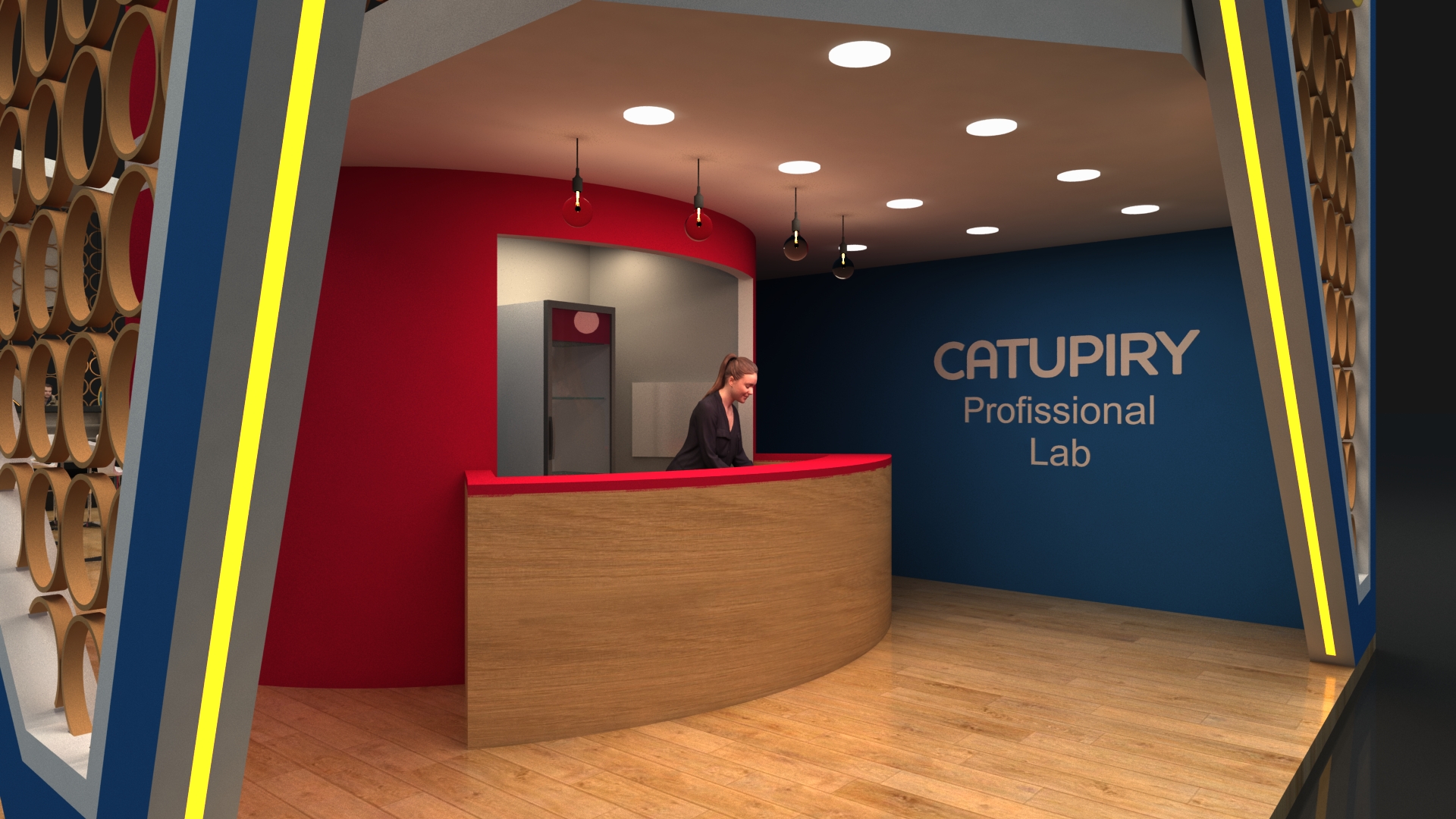 Design 3D do espaço Catupiry para exposição