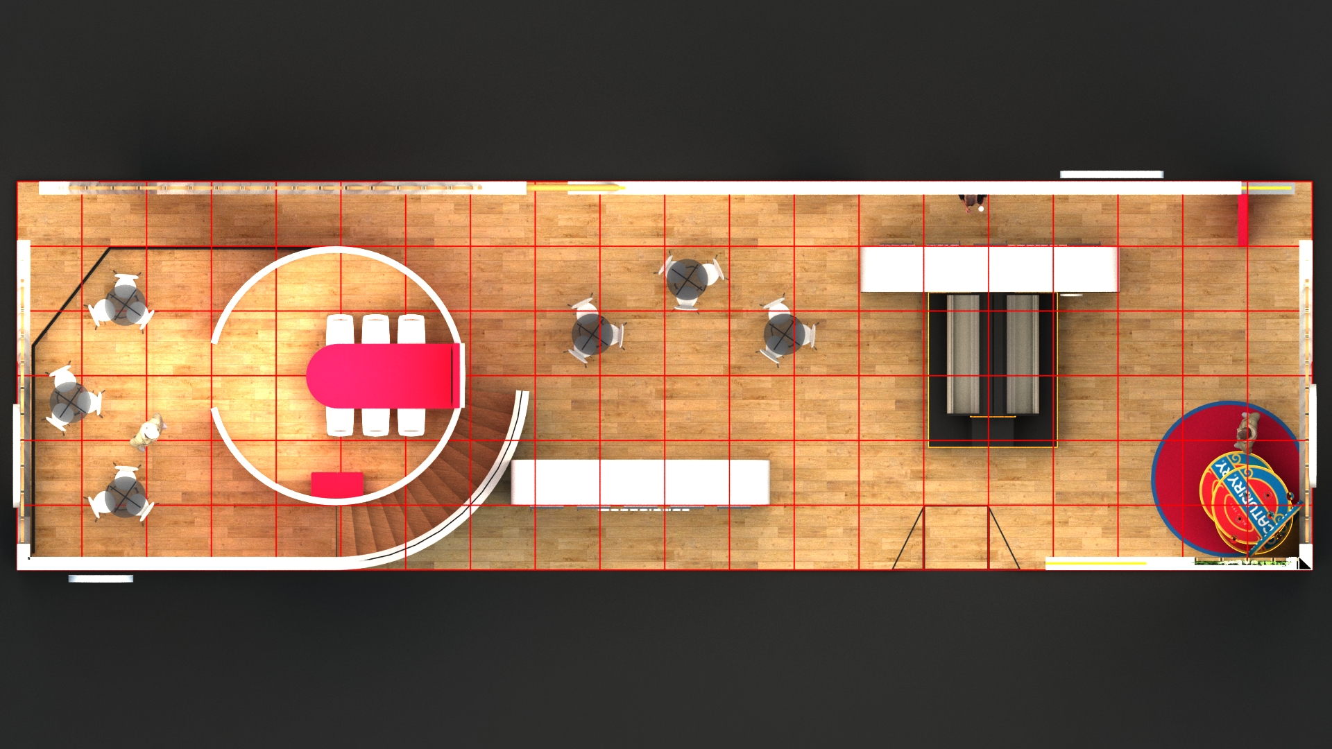 Projeto 3D do stand Catupiry desenvolvido para a APAS