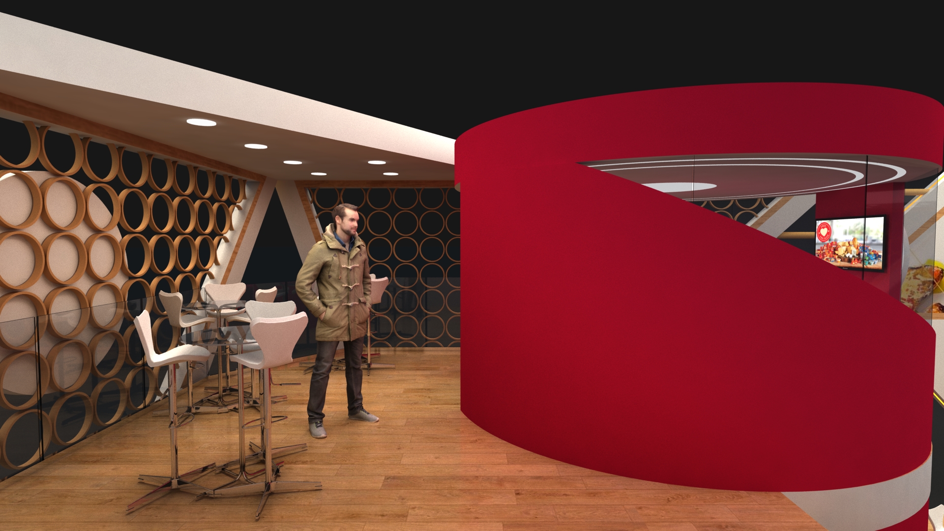 Stand em 3D da Catupiry com ambientação de feira