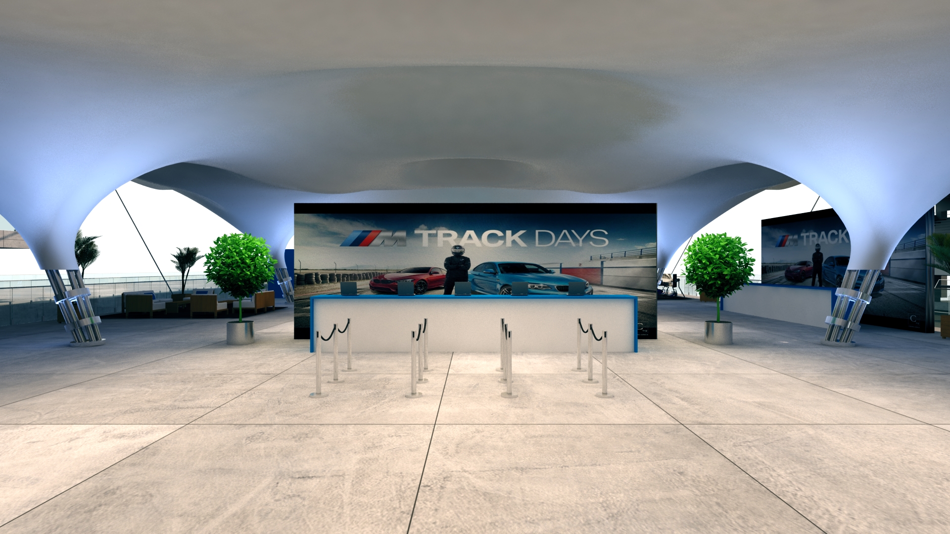 Visualização 3D da estrutura do evento BMW M Track Experience