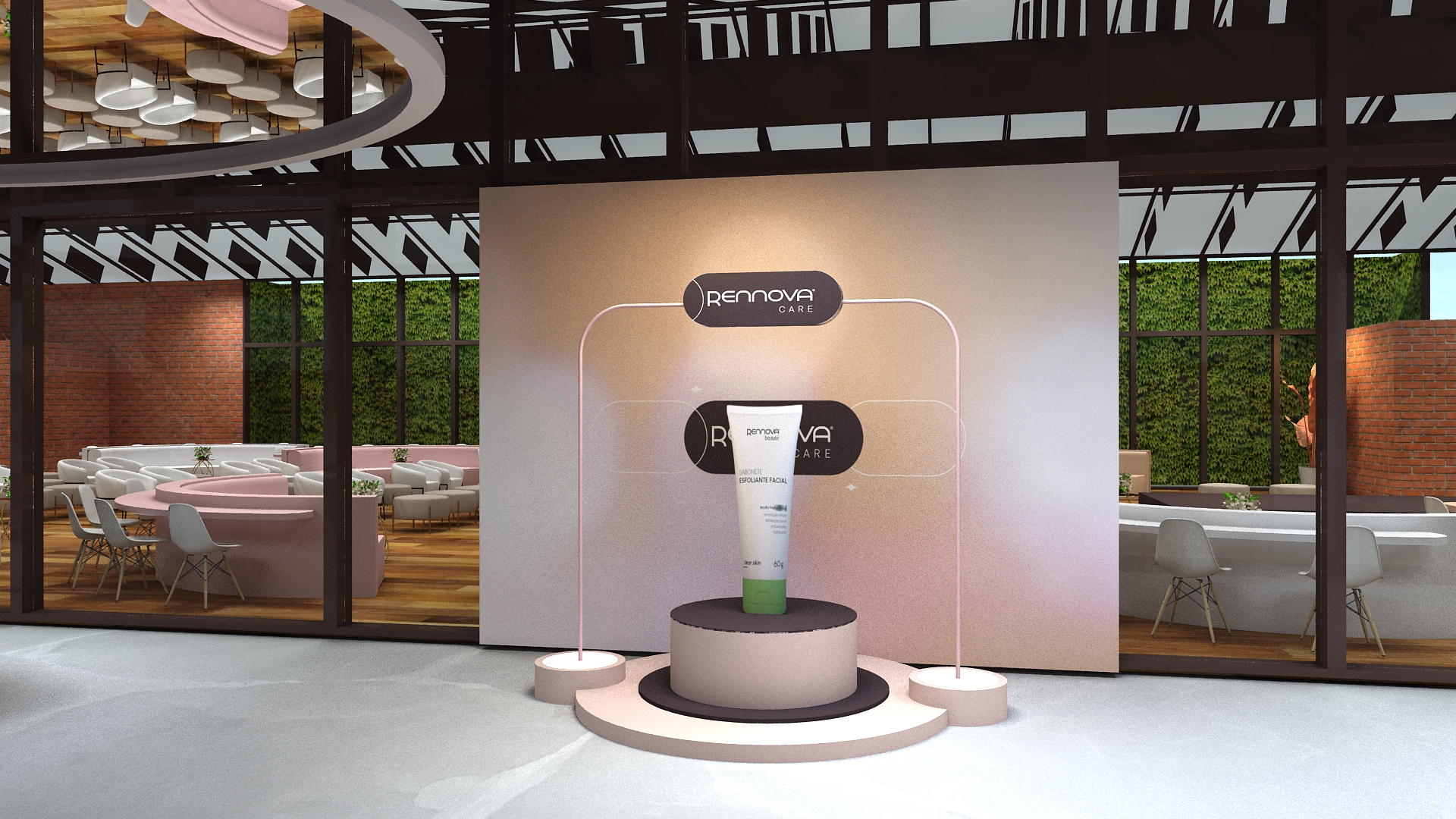 Maquete eletrônica do palco do evento