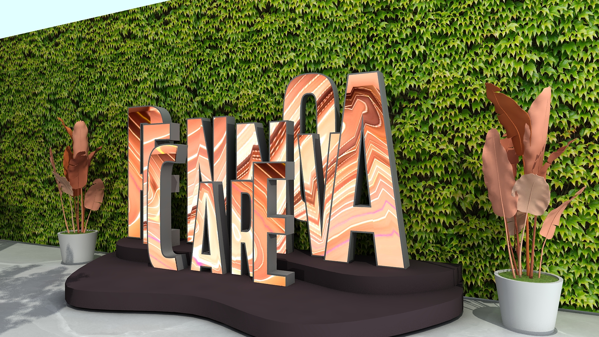 3D do espaço montado - Projeto 3d para Eventos