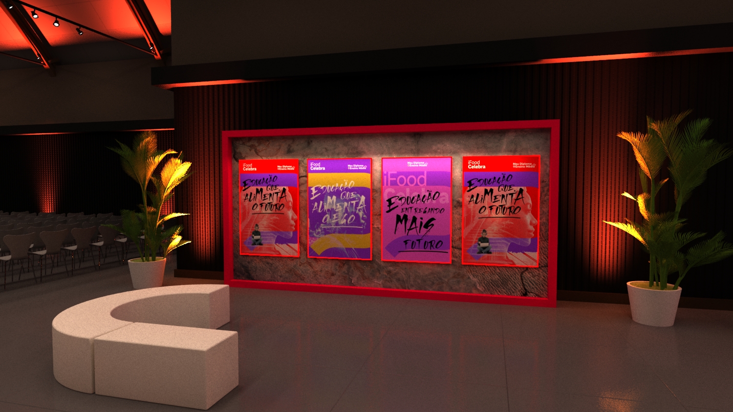 imagem 3d evento ifood instagramavel