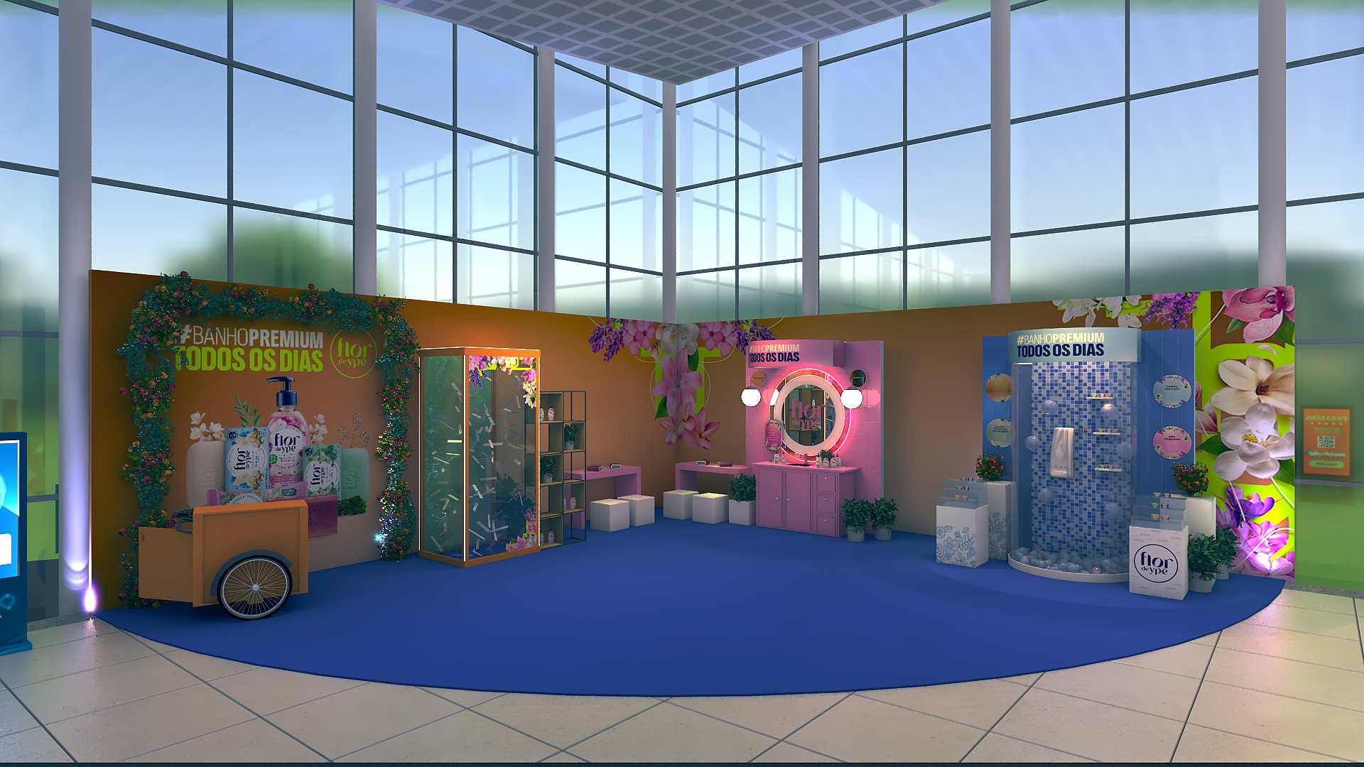 modelagem 3d estande promocional