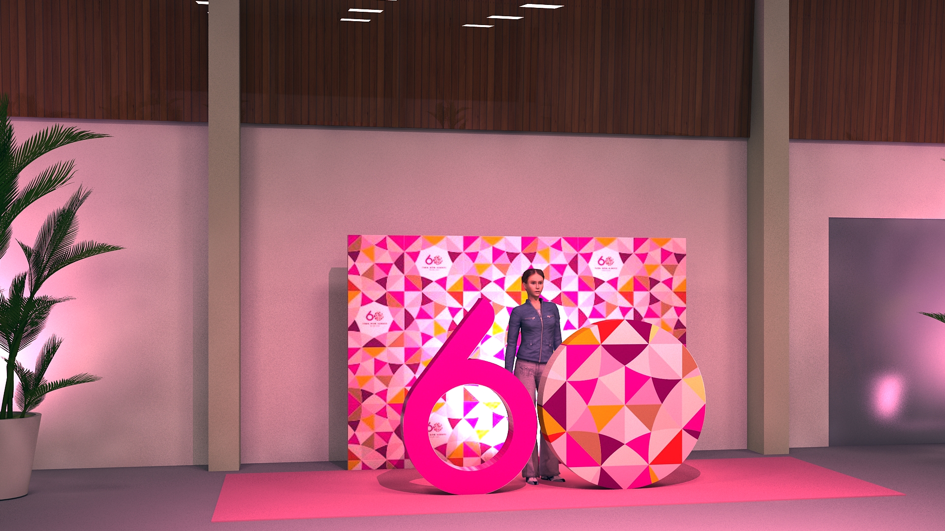 perspectiva 3d de área de circulação