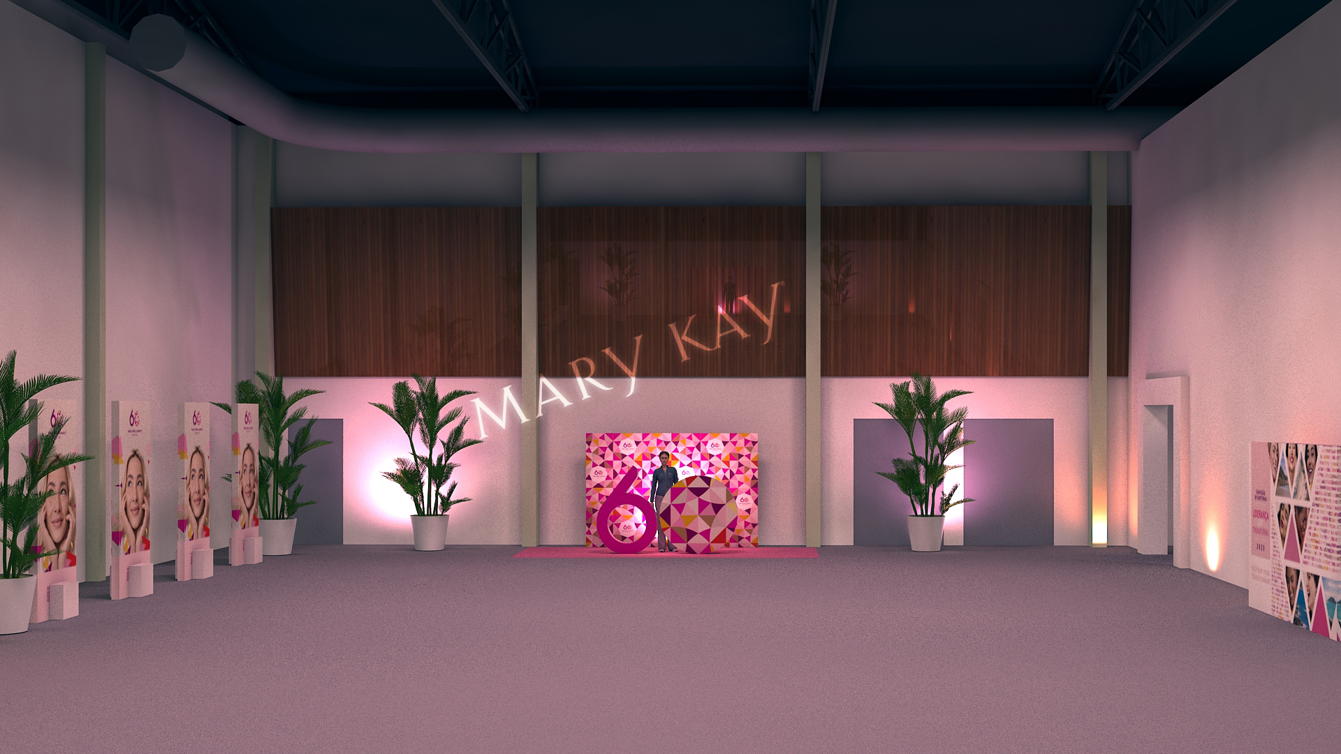 perspectiva 3d do pórtico de entrada