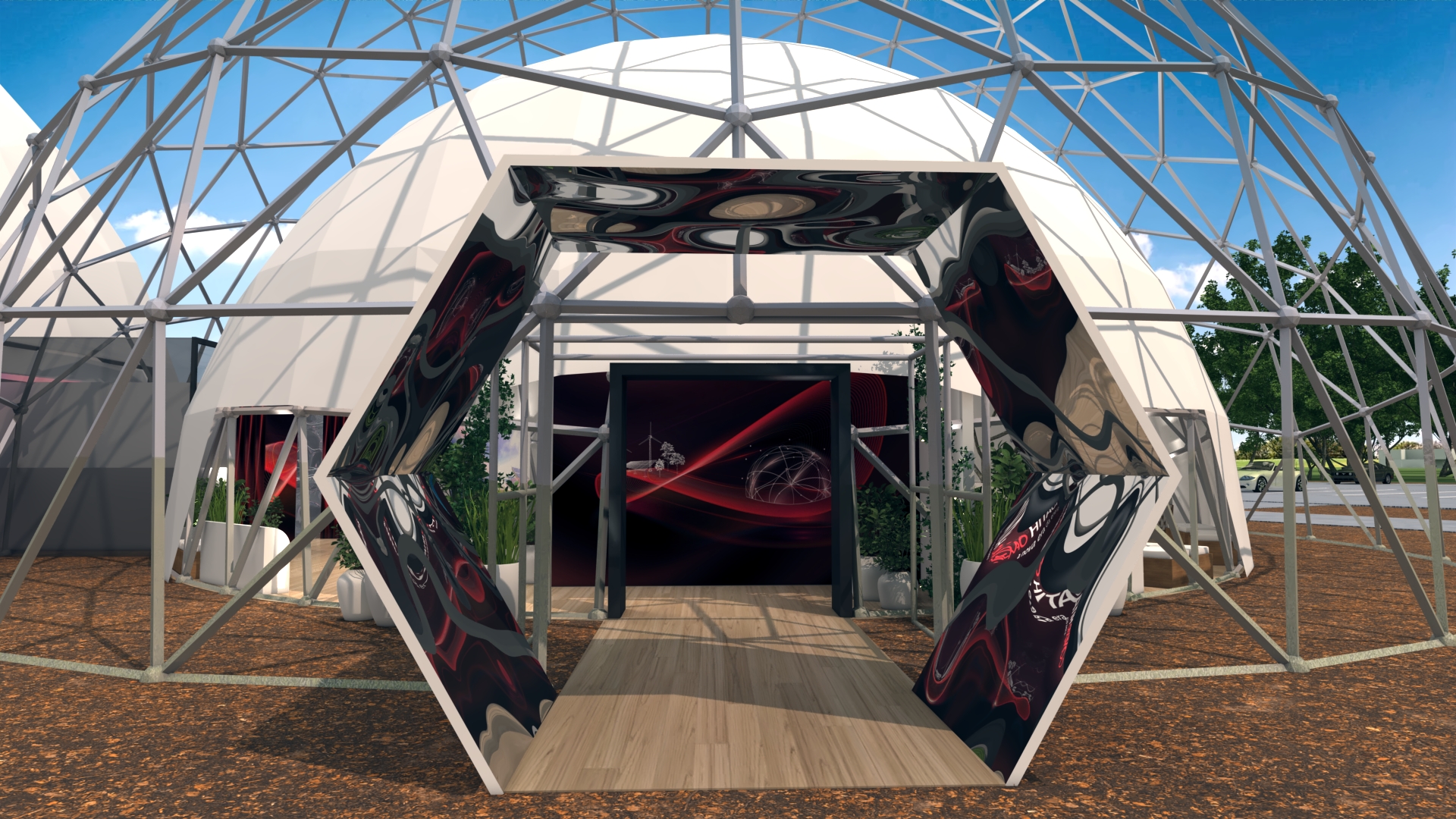 Maquete 3D do evento Hitachi