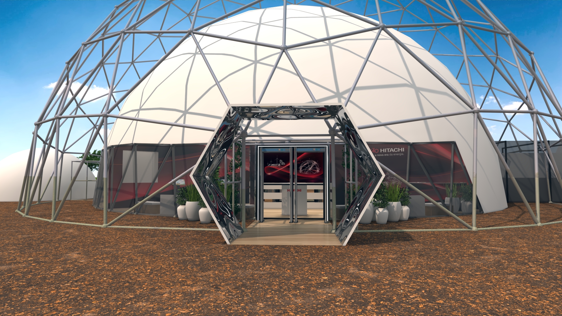 Maquete 3d Hitachi Evento