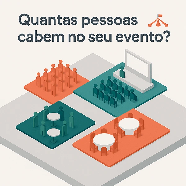 Quantas pessoas cabem por m² em diferentes formatos de evento