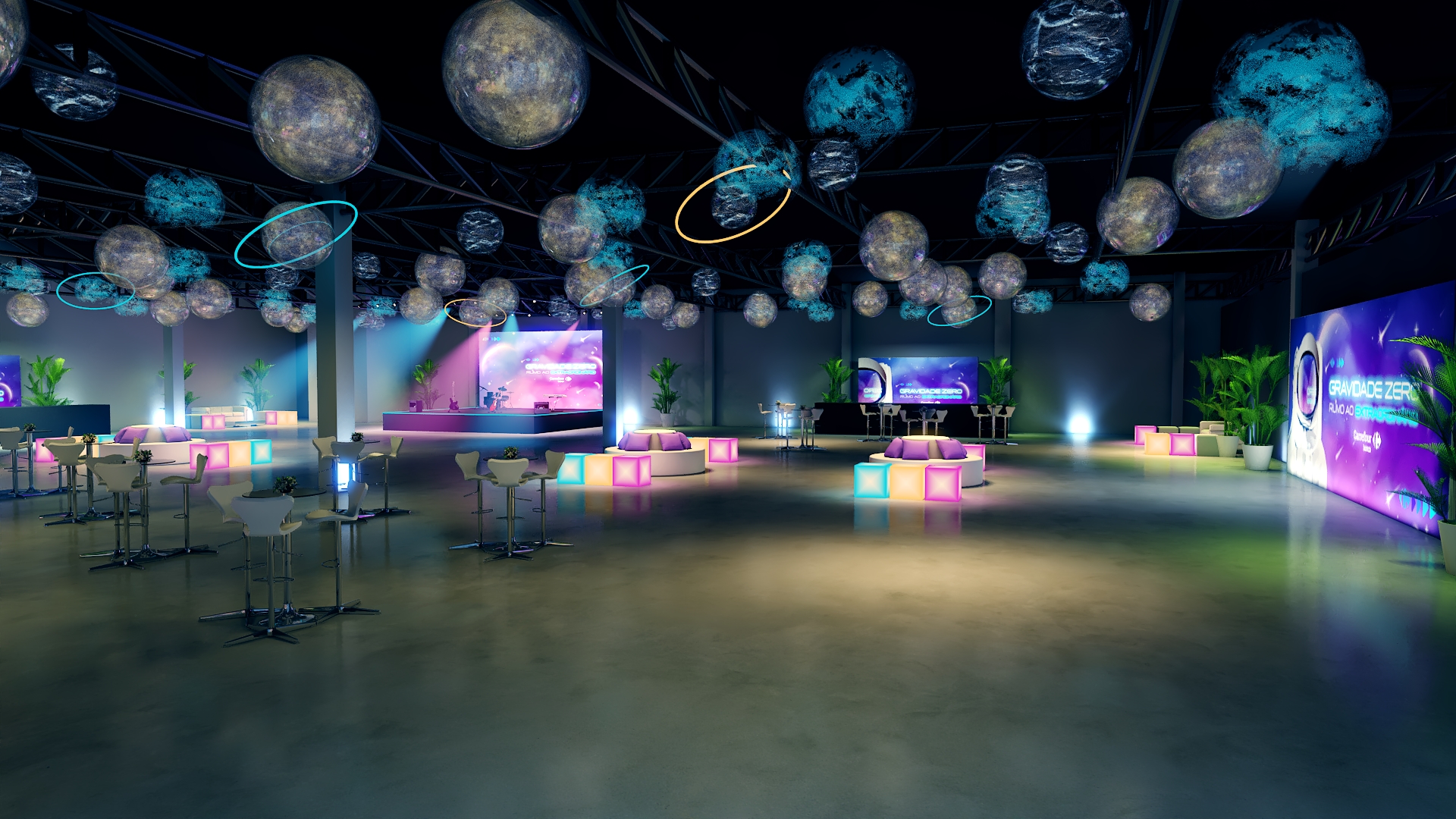Render 3D Carrefour – Evento Corporativo