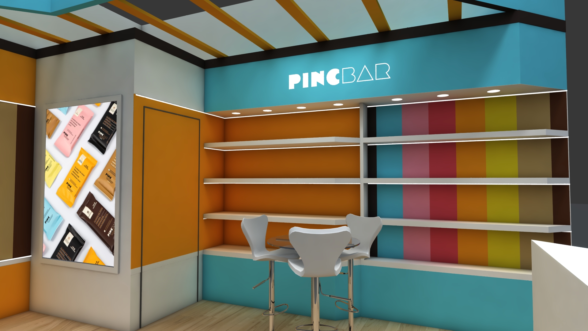 Render 3D PincBar – Espaço Interativo e Moderno