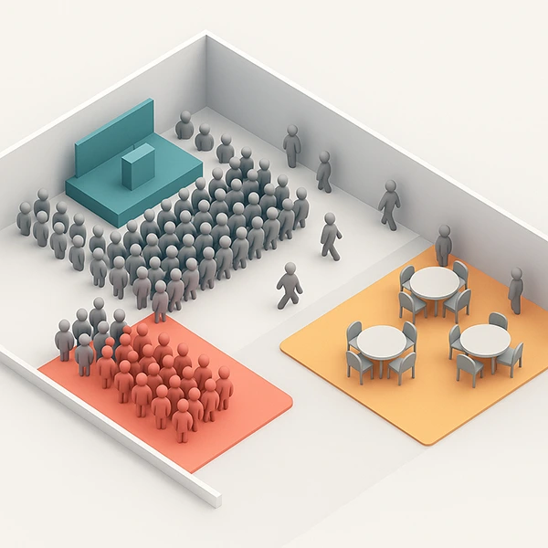 capacidade das pessoas em evento quantas pessoas cabem por m2 em diferentes formatos