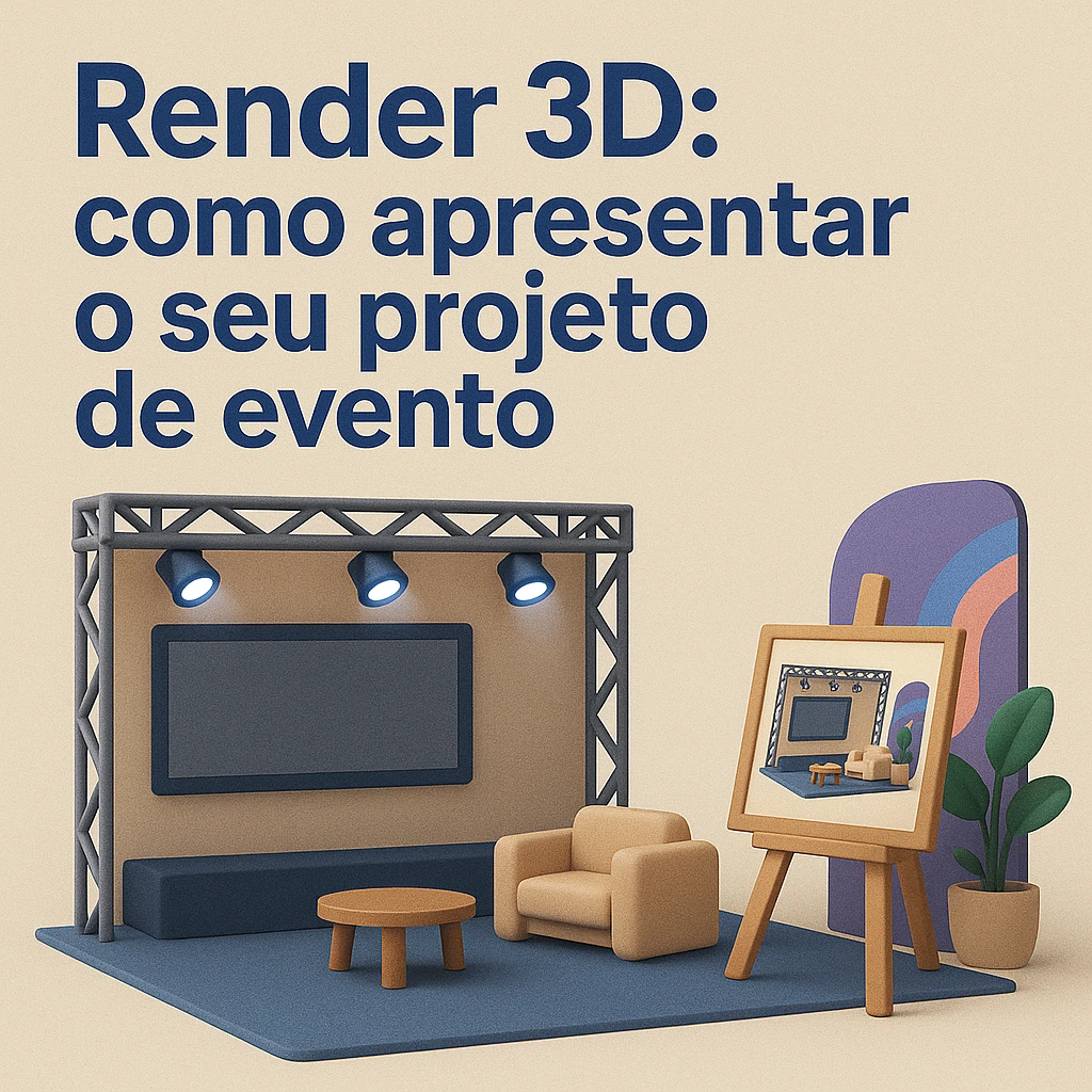 render 3d como apresentar o seu projeto de evento