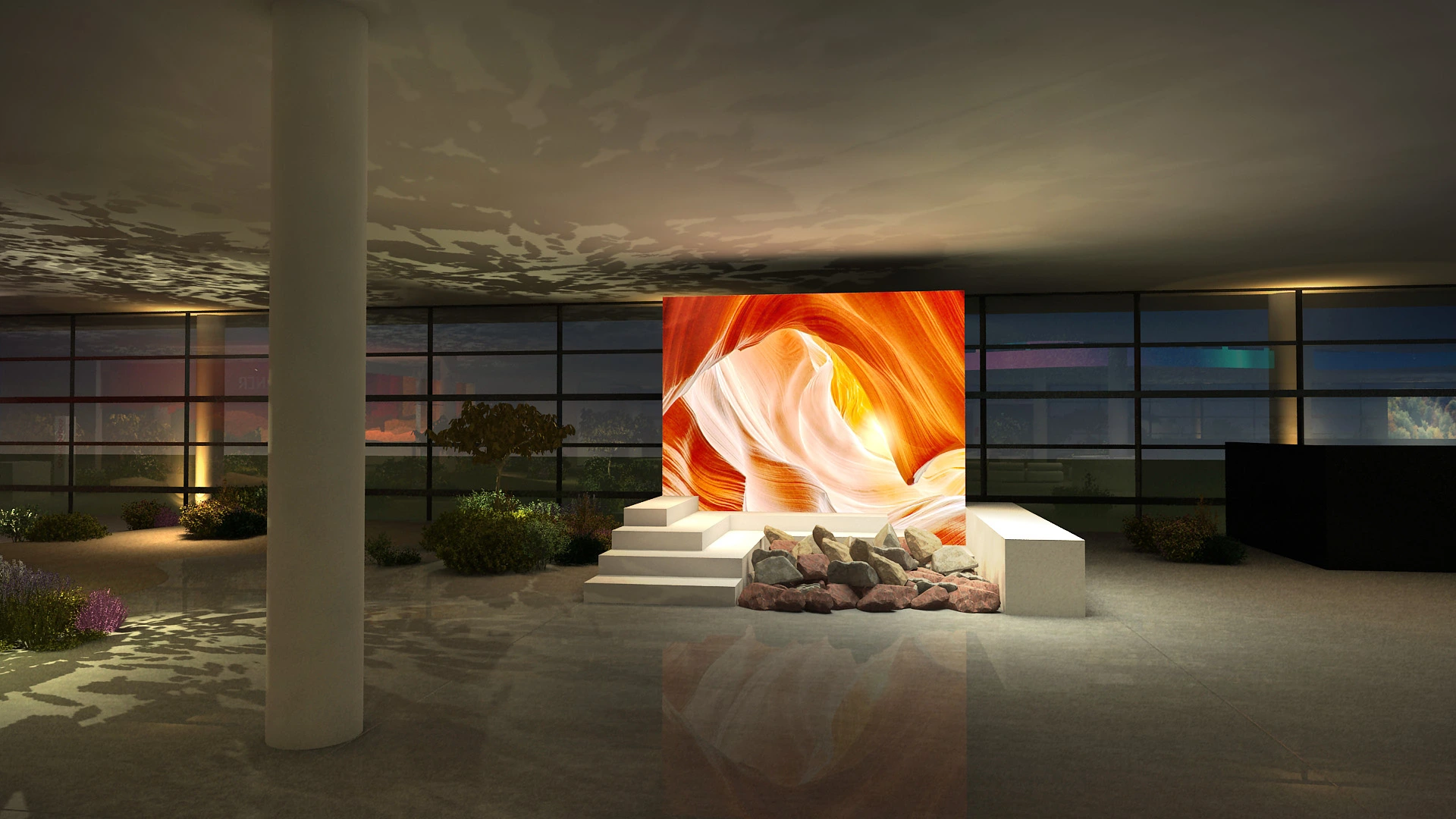 Imagem 3D de ambiente para evento