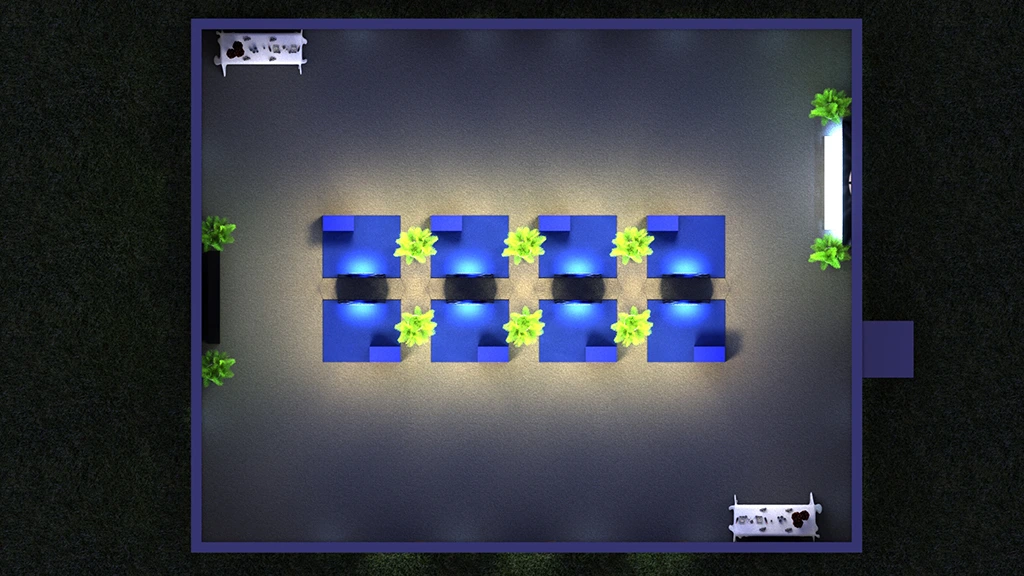 Sherwin-Williams – Render 3D de ambiente corporativo