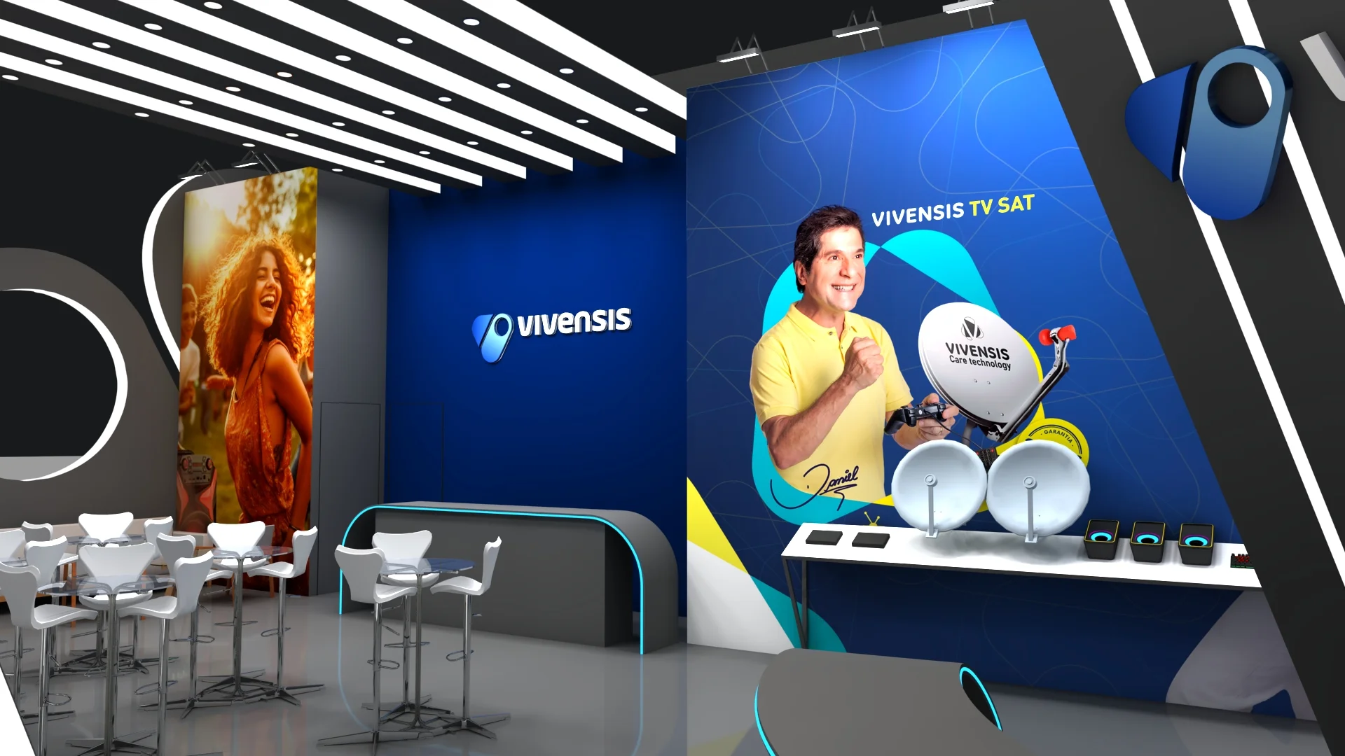 Vivensis – Stand corporativo com maquete 3D
