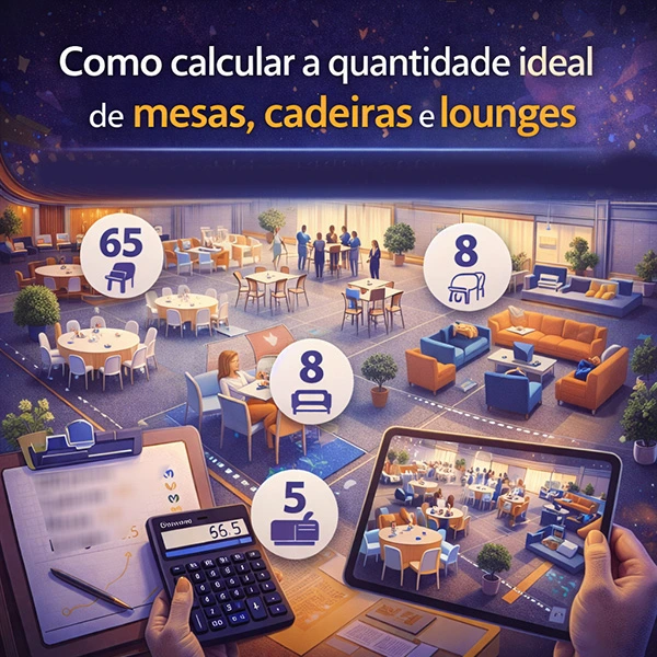 como calcular a quantidade ideal de mesas, cadeiras e lounges