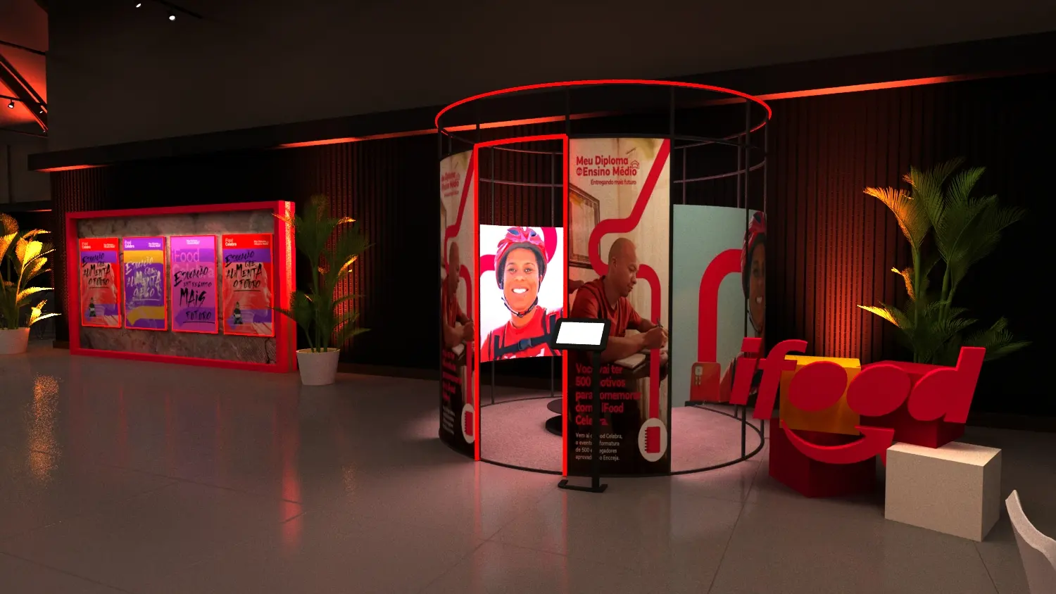 iFood – Maquete 3D de evento corporativo