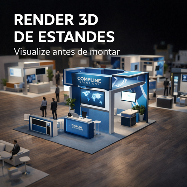 Render 3d Estandes visualize antes de montar