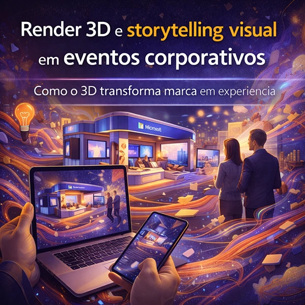 render 3d e storytelling visual em eventos corporativos como o 3d transforma marca em experiencia