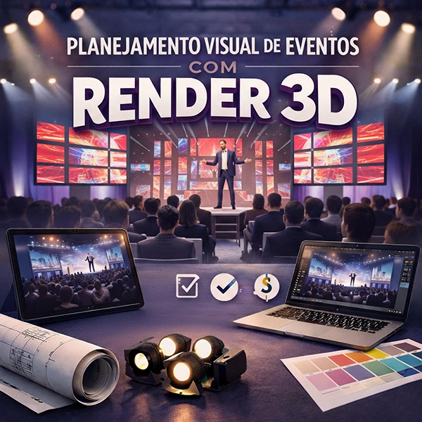 planejamento visual de eventos com render 3d maquete