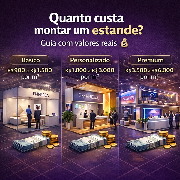 quanto custa montar um estande guia com valoes reais