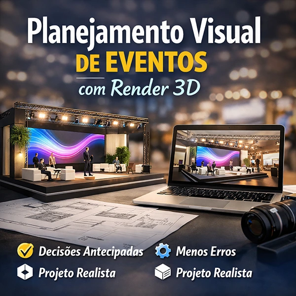 planejamento visual de eventos com render 3d